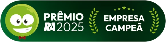 Selo Prêmio Reclame AQUI 2025: empresa campeã na categoria Marketing Digital